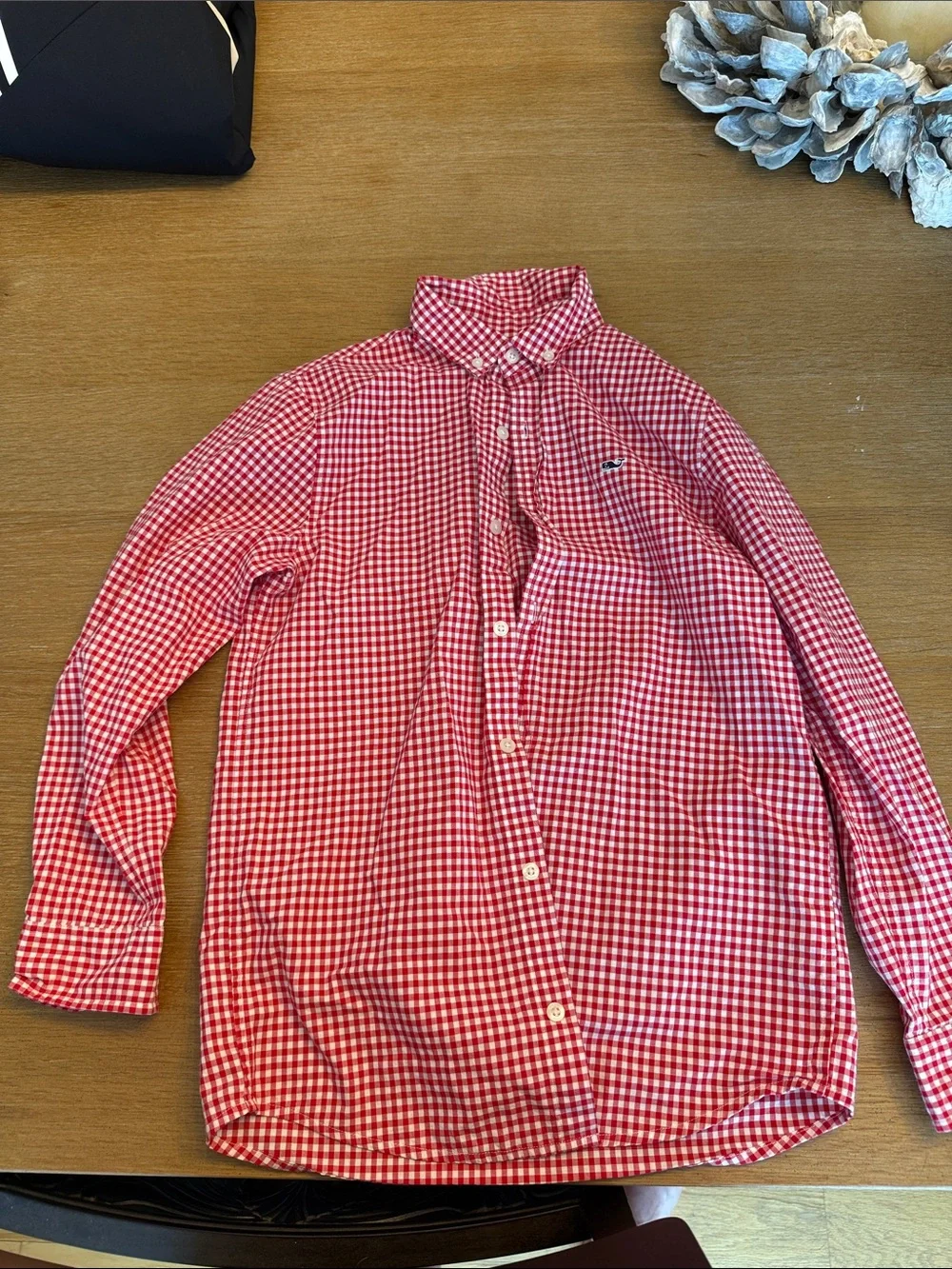 Vineyard Vines Red Gingham Button-Down Shirt